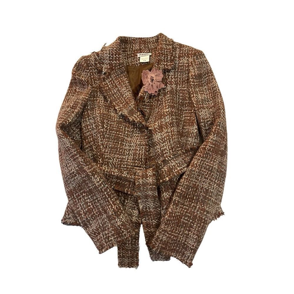 Trendy Sharagano feance made tweed jacket